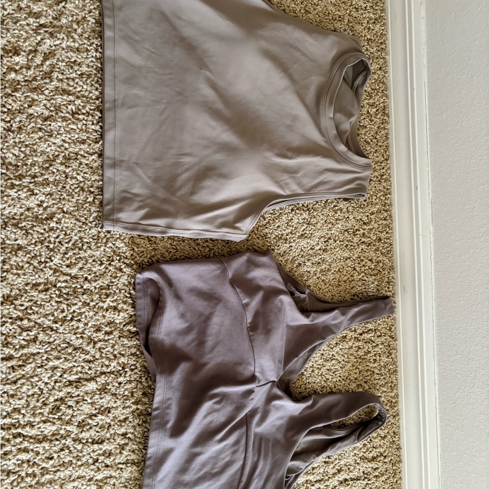 Gray Athletic Crop Tops